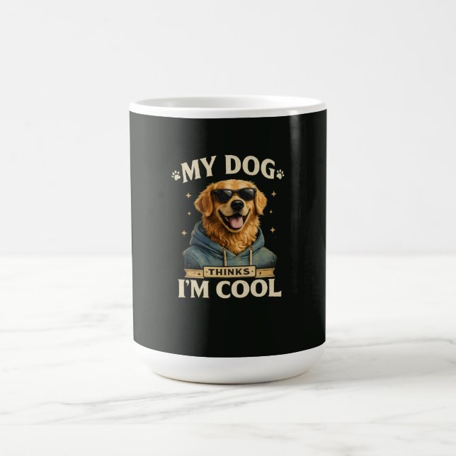 Mein Hund denkt, ich bin cool Kaffeetasse (Mittel)