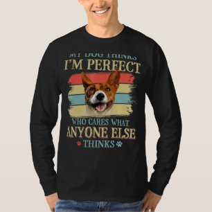 Mein Hund denkt, ich bin perfekt Basenji Dog Retro T-Shirt