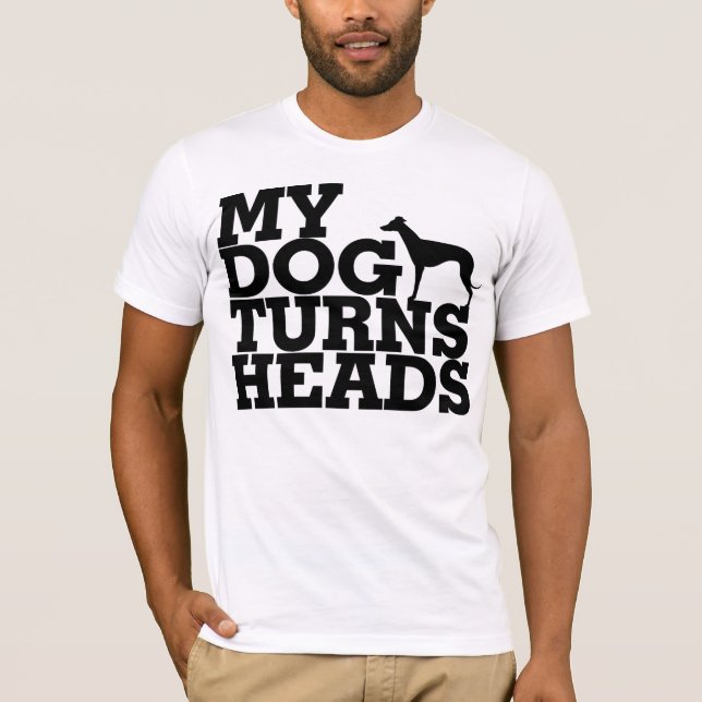 Mein Hund dreht Kopf-Windhund T-Shirt (Vorderseite)