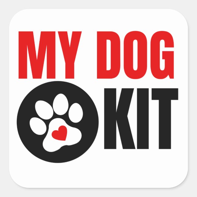 Mein Hund - Erste Hilfe - medizinisches Kit Quadratischer Aufkleber (Vorderseite)