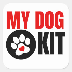 Mein Hund - Erste Hilfe - medizinisches Kit Quadratischer Aufkleber