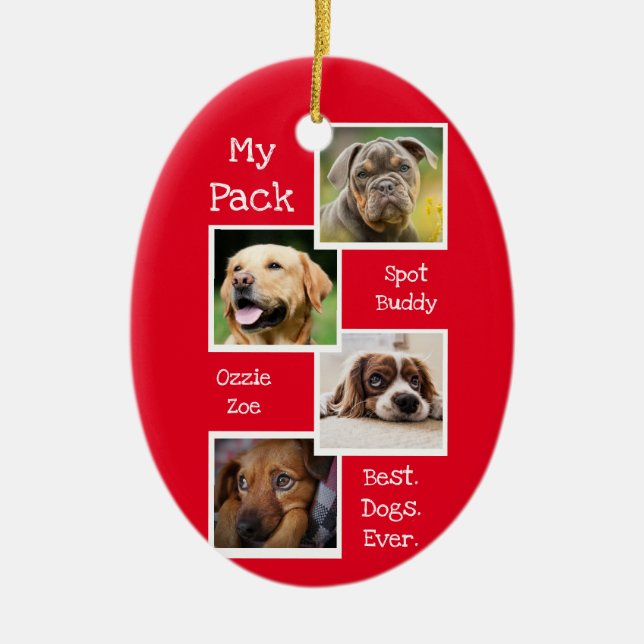 Mein Hund Foto Collage Bester Hund je benutzerdefi Keramik Ornament (Vorne)