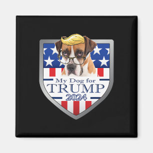 Mein Hund für Trump Boxer W Gles Männer Frauen Magnet