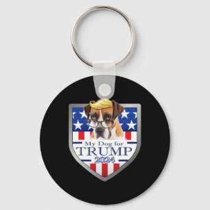 Mein Hund für Trump Boxer W Gles Männer Frauen Schlüsselanhänger