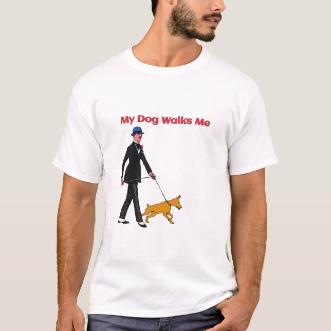 "Mein Hund geht mit mir T-Shirt (Vorderseite)