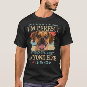 Mein Hund hält mich für perfekt Puggle Dog Retro S T-Shirt