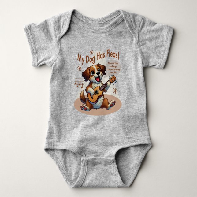 Mein Hund hat Fleas Ukulele Tuning Song Baby Strampler (Vorderseite)