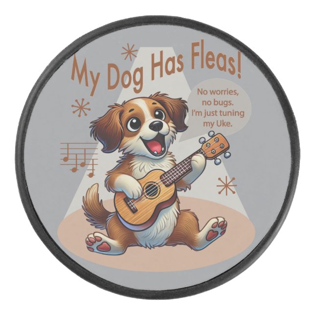 Mein Hund hat Fleas Ukulele Tuning Song Eishockey Puck (Vorderseite)