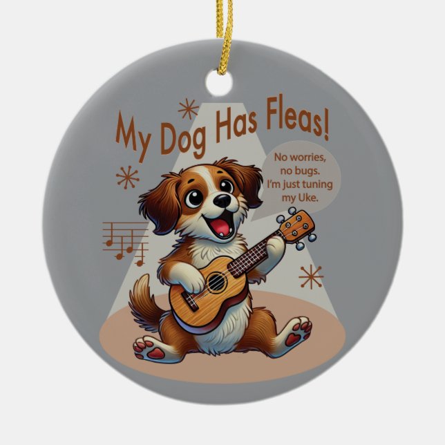 Mein Hund hat Fleas Ukulele Tuning Song Keramik Ornament (Vorne)