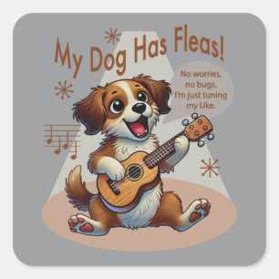 Mein Hund hat Fleas Ukulele Tuning Song Quadratischer Aufkleber