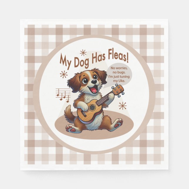 Mein Hund hat Fleas Ukulele Tuning Song Serviette (Vorderseite)