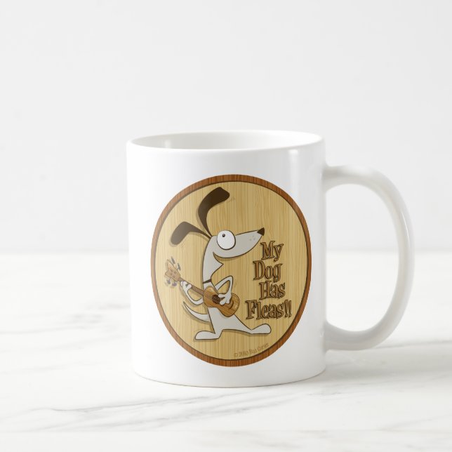 Mein Hund hat Flöhe/Herz Uke Kaffeetasse (Rechts)