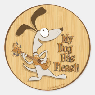 Mein Hund hat Flöhe - runden Ukuleleaufkleber Runder Aufkleber