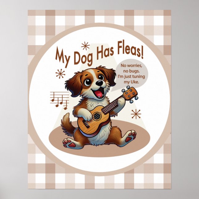 Mein Hund Hat Flöhe Ukulele-Stimmlied Poster (Vorne)