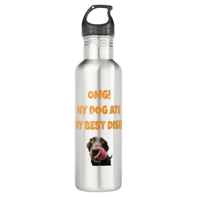 Mein Hund hat mein bestes Gericht gegessen Edelstahlflasche (Vorderseite)