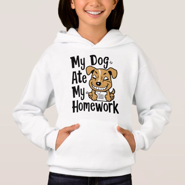 Mein Hund hat meine Hausaufgaben gegessen Hoodie (Vorderseite)