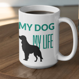 Mein Hund in meinem Bro mit einem Hund im Schatten Kaffeetasse