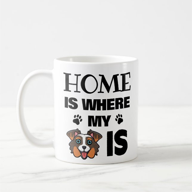 Mein Hund ist bei der australischen Schäferhütte C Kaffeetasse (Links)