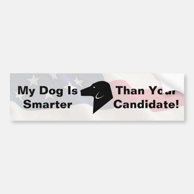 Mein Hund ist ein schlauer amerikanischer Flag-Aut Autoaufkleber (Vorne)