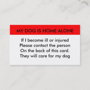 Mein Hund ist eine Kontaktkarte für Zuhause Telefonnummerkarte