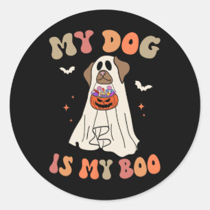 Mein Hund ist mein Boo Ghost Spooky Halloween Hund Runder Aufkleber