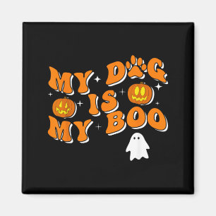 Mein Hund ist mein Boo Groovy Geist Hund Halloween Magnet