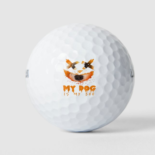 Mein Hund ist mein Boo & Halloween Kostümidee mit  Golfball (Vorderseite)