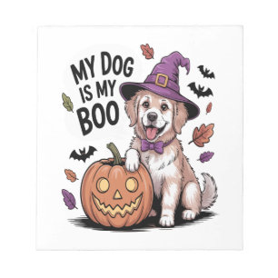 Mein Hund ist mein Boo Halloween Notizblock