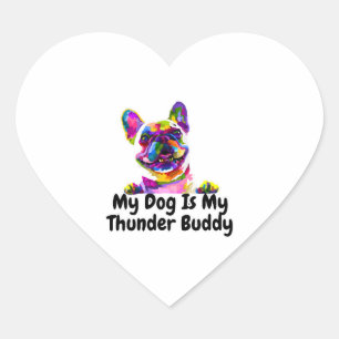 Mein Hund ist mein Donner Buddy Herz-Aufkleber