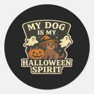 Mein Hund ist mein Halloween-Geist _ Lustiger Hund Runder Aufkleber
