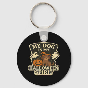 Mein Hund ist mein Halloween-Geist _ Lustiger Hund Schlüsselanhänger