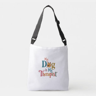 Mein Hund ist mein Therapeut Funny Pet Lover Cro Tragetaschen Mit Langen Trägern