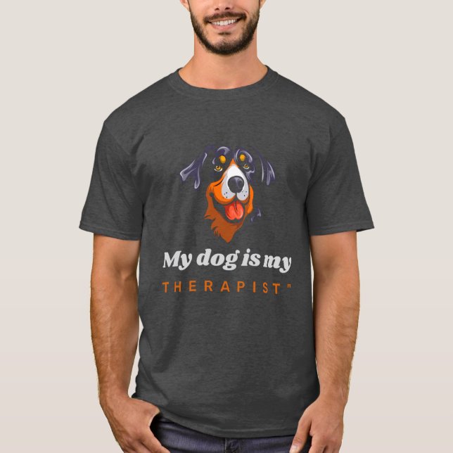 Mein Hund ist mein Therapeut T-Shirt (Vorderseite)