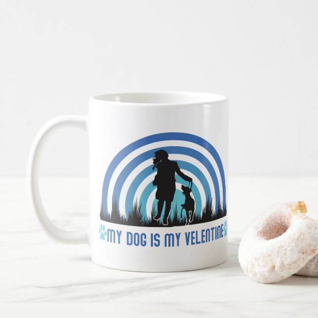 Mein Hund ist mein Valentine Kaffeetasse (Mit Donut)