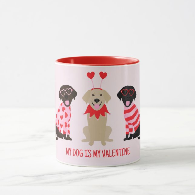 Mein Hund ist mein Valentine Labrador Retriever Hu Tasse (Zentrum)