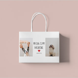 Mein Hund ist mein Valentine   Zwei Hunde - Fotos Große Geschenktüte