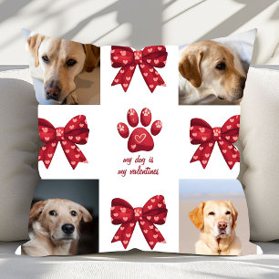 Mein Hund ist mein Valentiner, der 4 Fotos verbrau Kissen