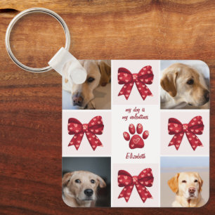 Mein Hund ist mein Valentiner, der 4 Fotos verbrau Schlüsselanhänger