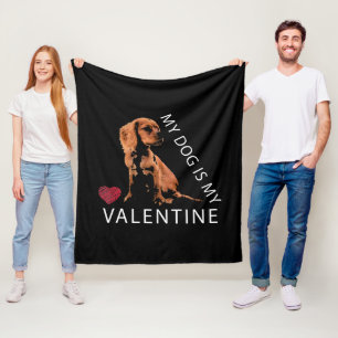 Mein Hund ist mein Valentiner Herztag Valentinstag Fleecedecke
