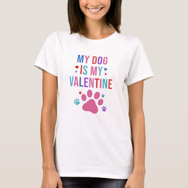Mein Hund ist mein Valentinhund liebt Geschenke fü T-Shirt (Vorderseite)
