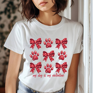 Mein Hund ist mein Valentinin Red Bow Paws T-Shirt
