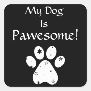 Mein Hund ist pawesome! Quadratischer Aufkleber