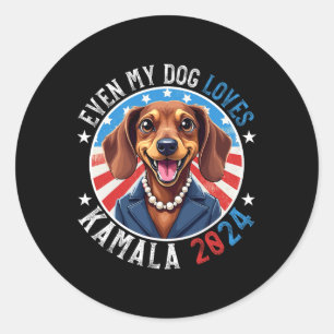Mein Hund Lieben Kamala 2024 Dackel Lover Funny Runder Aufkleber
