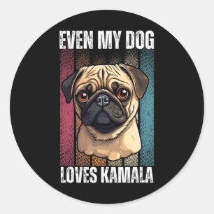 Mein Hund Lieben Kamala Mops Liebhaber Runder Aufkleber