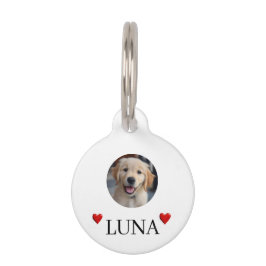 Mein Hund personalisiertes Foto und Name rundes Hu Haustiermarke