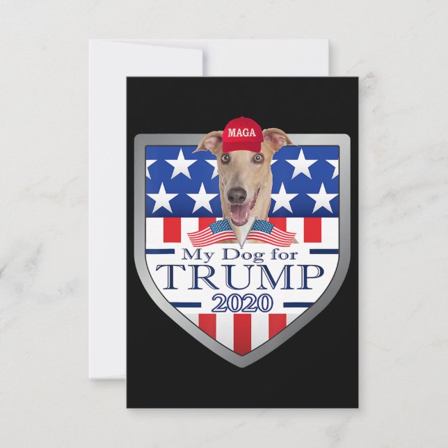 Mein Hund Trump 2020 Greyhound mit Brille Einladung (Vorderseite)