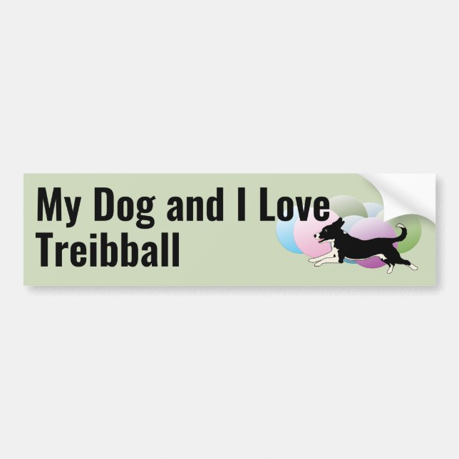 Mein Hund und ich Liebe Treibball Mutt Autoaufkleber (Vorne)