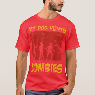 Mein Hund verfolgt Zoombies Halloween Hund und Zom T-Shirt