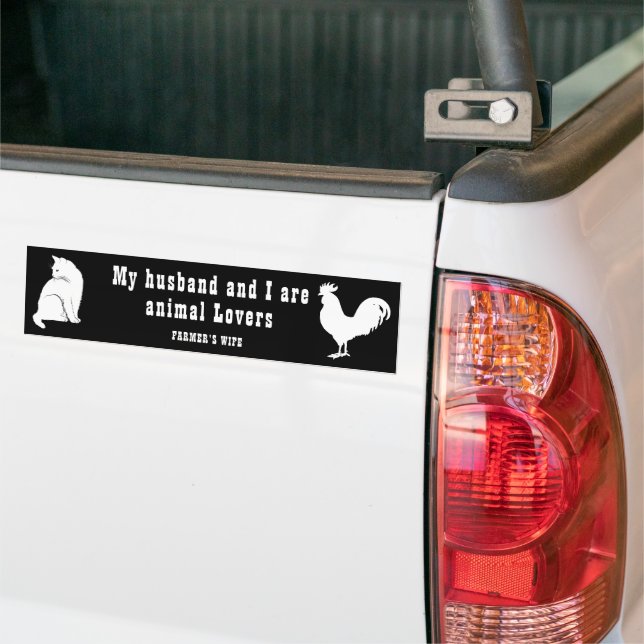 MEIN HUSBAND UND ICH SIND TIERLIEBER - BAUERN EHEF AUTOAUFKLEBER (Auf Lkw)
