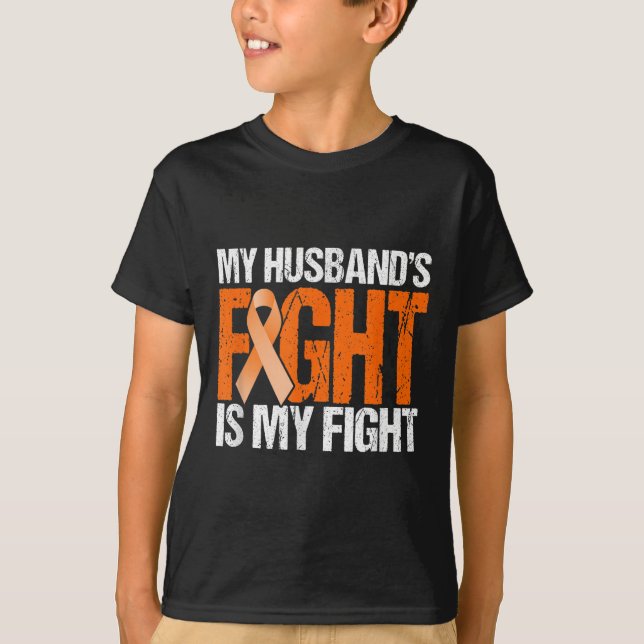Mein Husbands-Kampf ist mein Kampf gegen Leukämie- T-Shirt (Vorderseite)